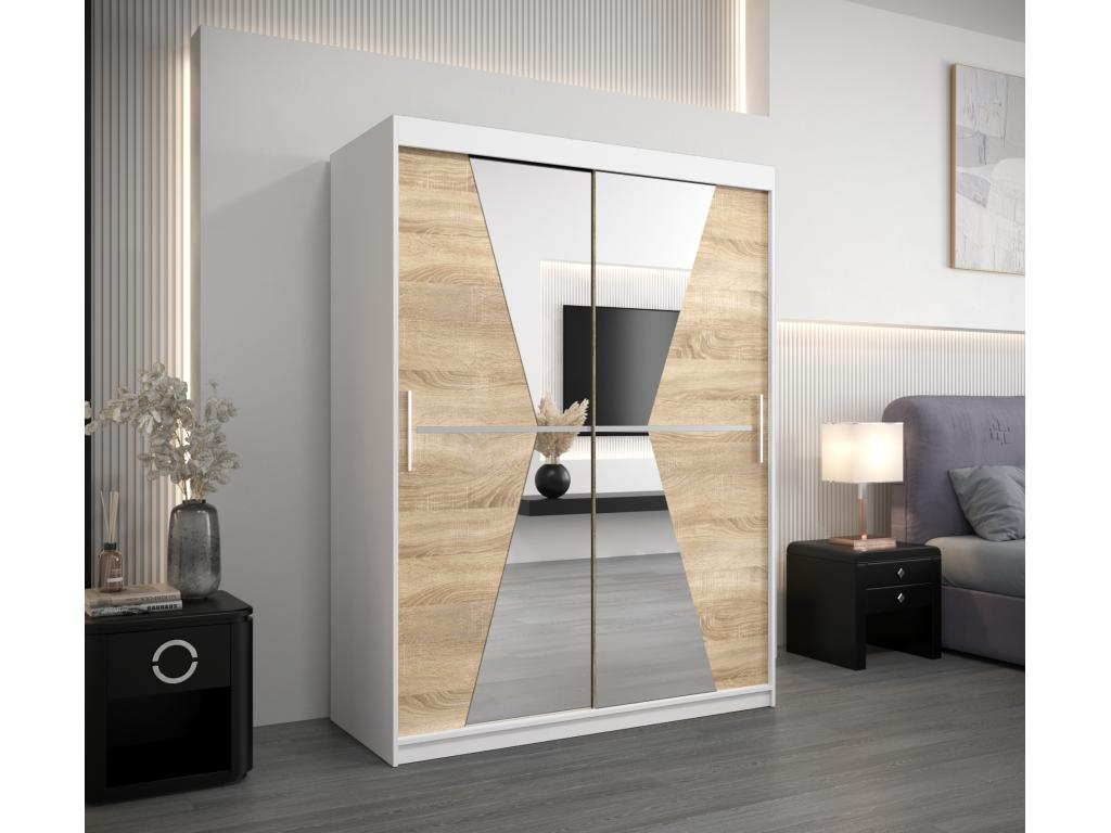 Armadio bianco a 2 ante, 150 x 62 x 200 cm