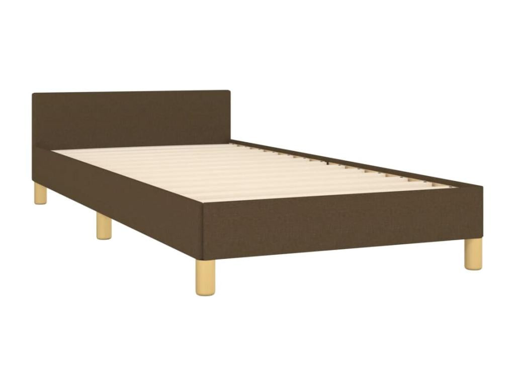 Struttura letto in tessuto marrone, 90 x 190 cm