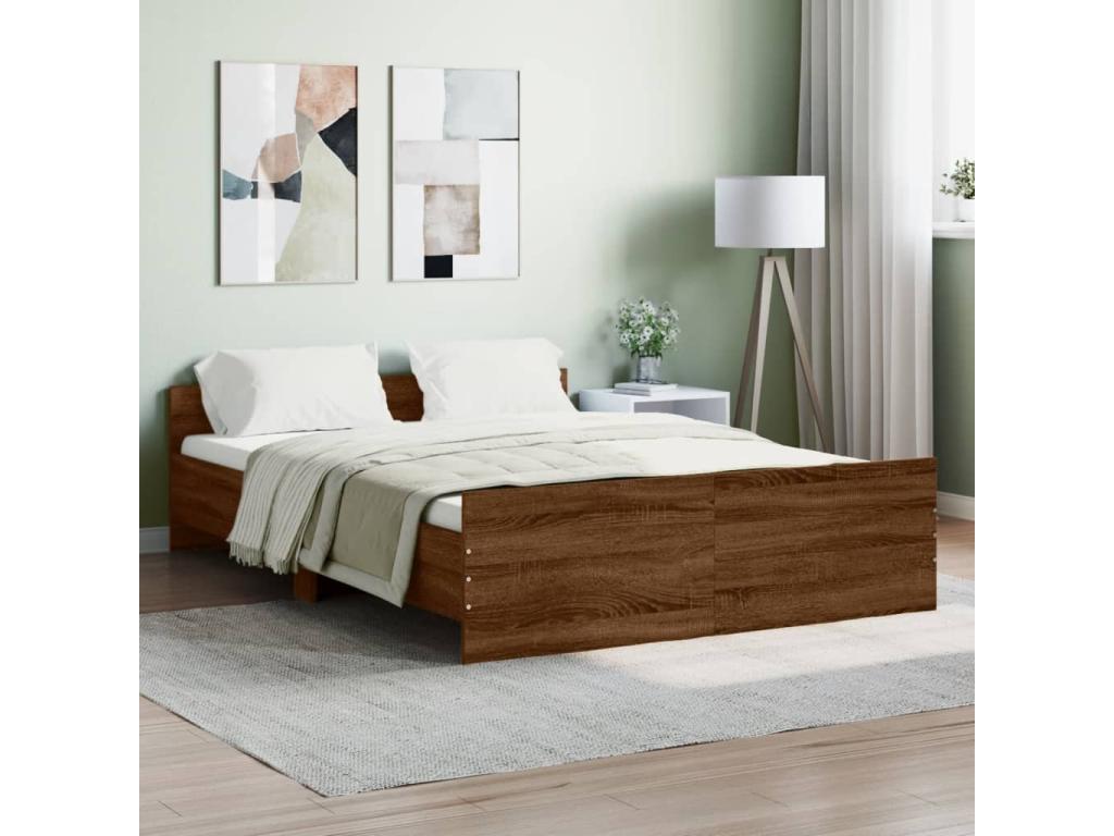 Struttura letto marrone, 135 x 190 cm