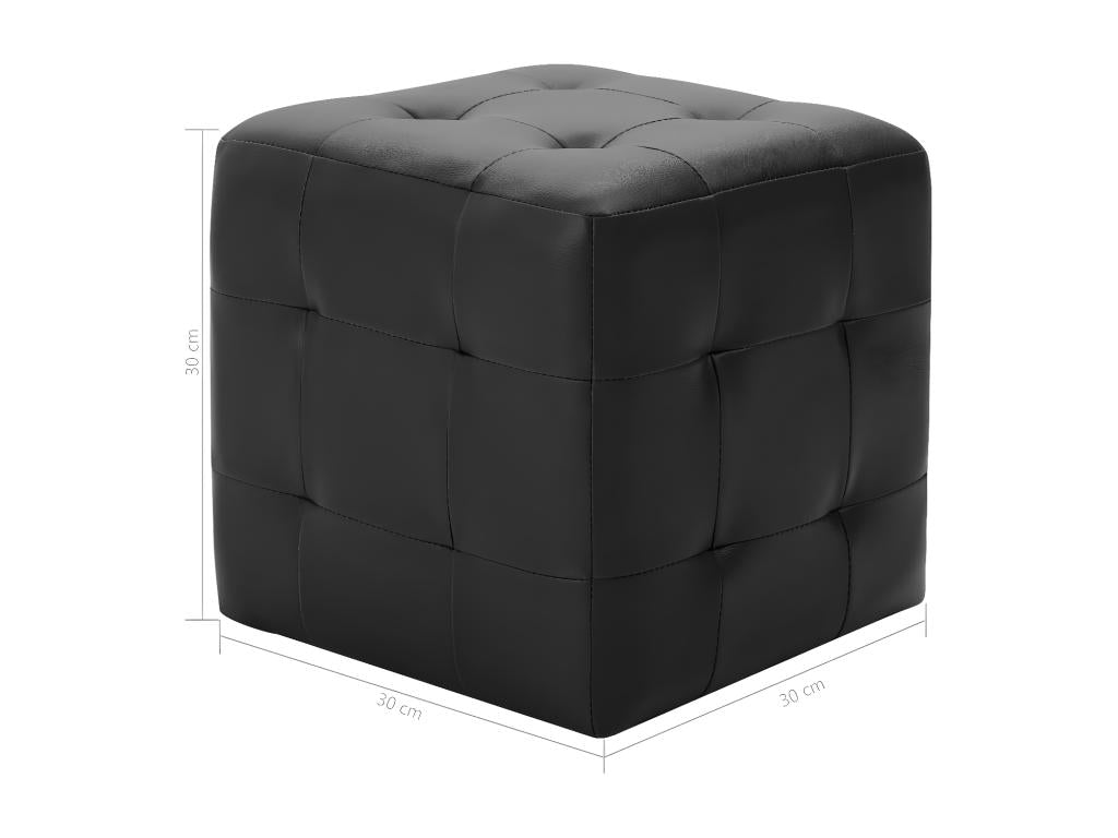 Pouf in similpelle nera, 30 x 30 x 30 cm