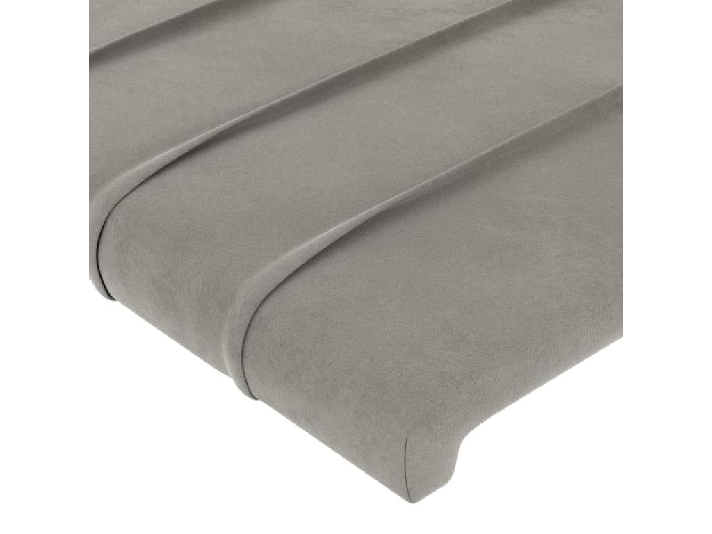 Struttura letto in velluto grigio, 203 x 23 x 78 cm