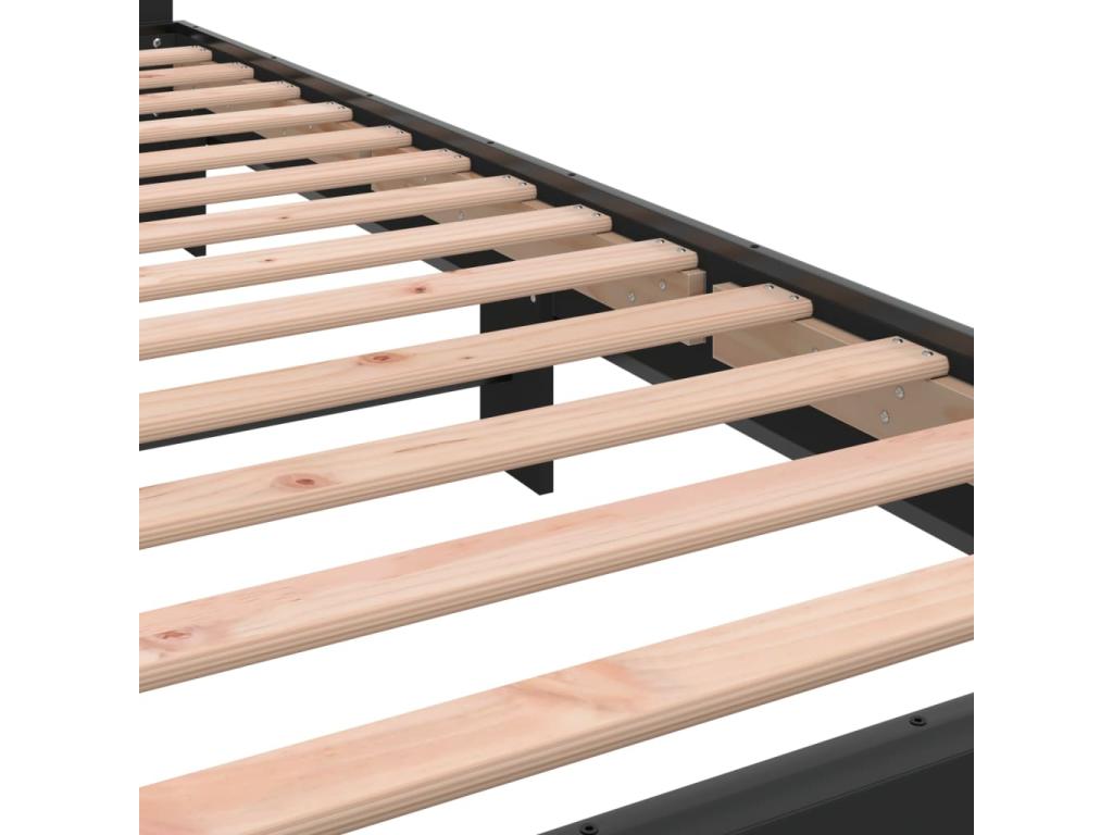 Struttura letto in legno ingegnerizzato nero, 90 x 200 cm
