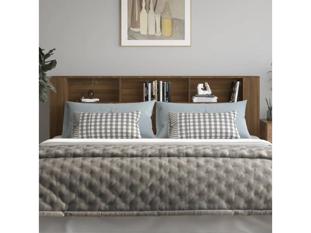 Struttura letto marrone, 220 x 18,5 x 104,5 cm