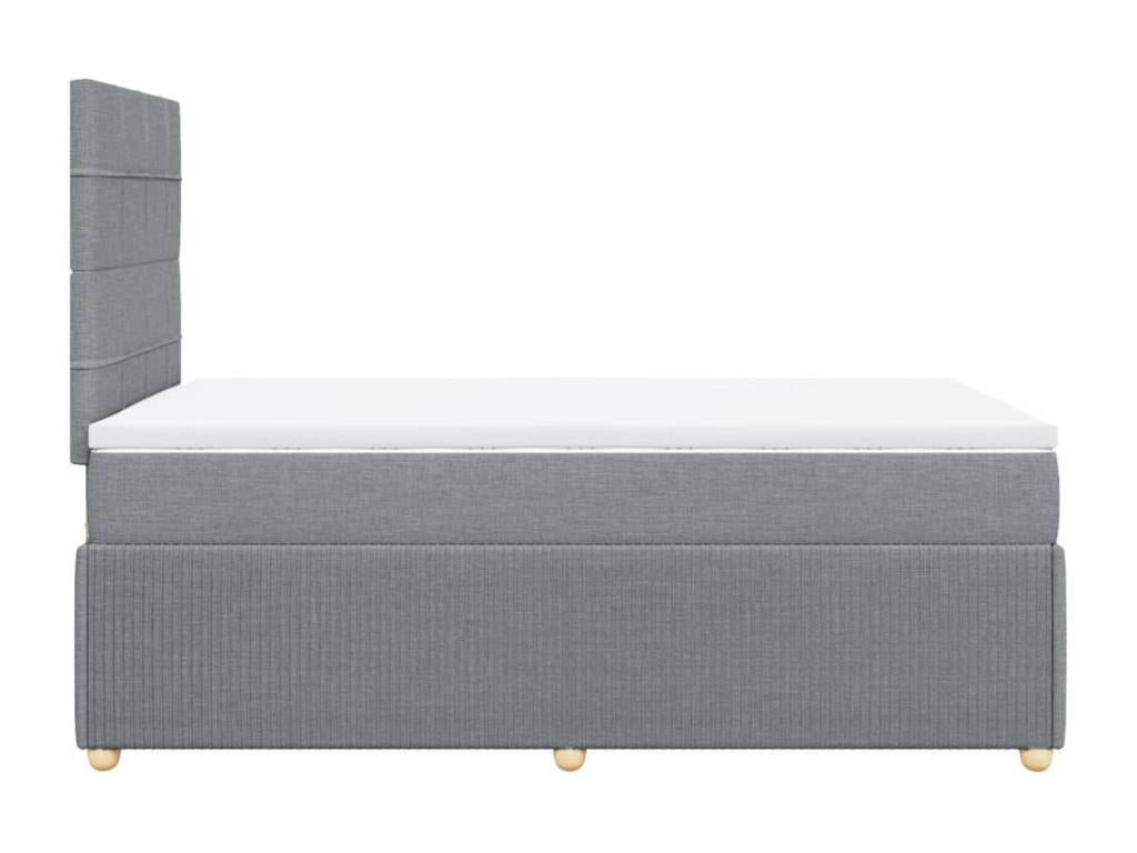 Struttura letto in tessuto grigio con materasso, 120 x 190 cm