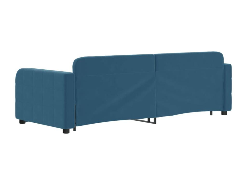 Struttura letto in velluto blu, 80 x 200 cm
