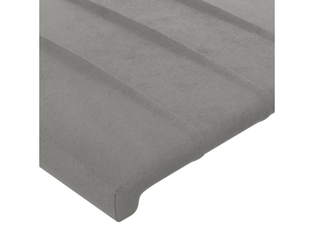 Struttura letto in velluto grigio, 80 x 5 x 78 cm