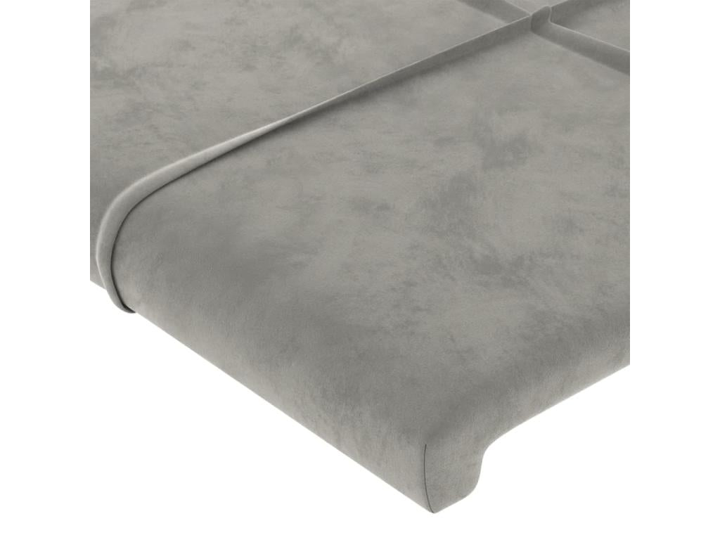 Struttura letto in velluto grigio, 80 x 5 x 78 cm