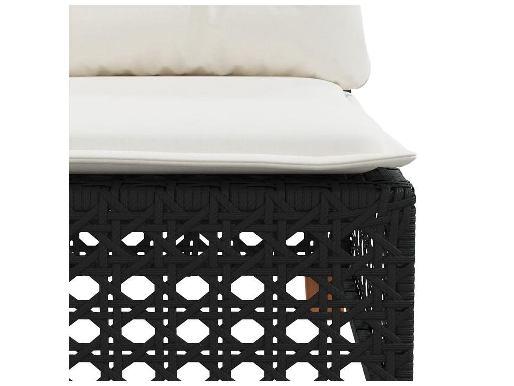 Set di mobili da esterno in vimini intrecciato in resina nera