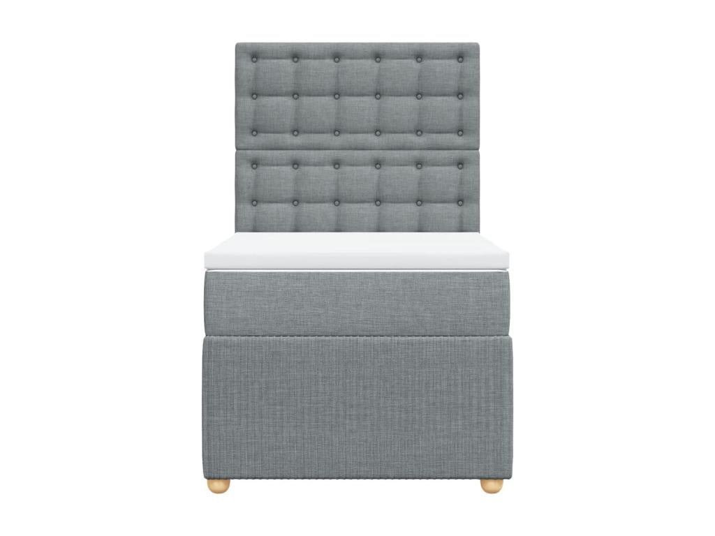 Struttura letto in tessuto grigio con materasso, 80 x 200 cm