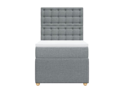 Struttura letto in tessuto grigio con materasso, 80 x 200 cm