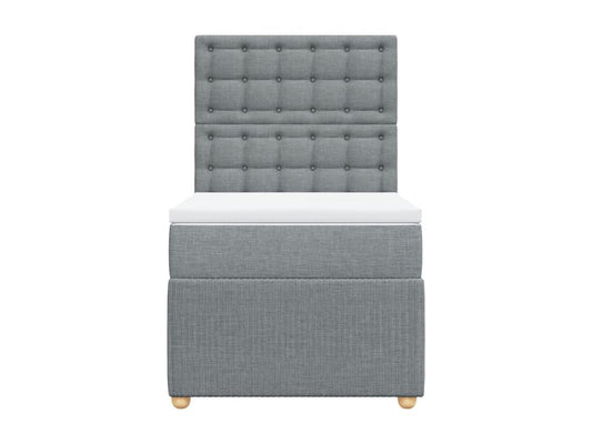 Struttura letto in tessuto grigio con materasso, 80 x 200 cm