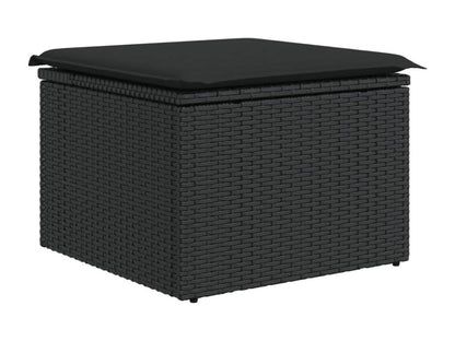 Set di mobili da esterno in vimini intrecciato in resina nera