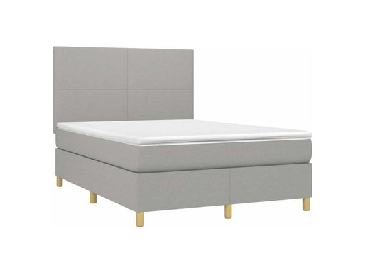 Struttura letto in tessuto bianco con materasso, 140 x 200 cm