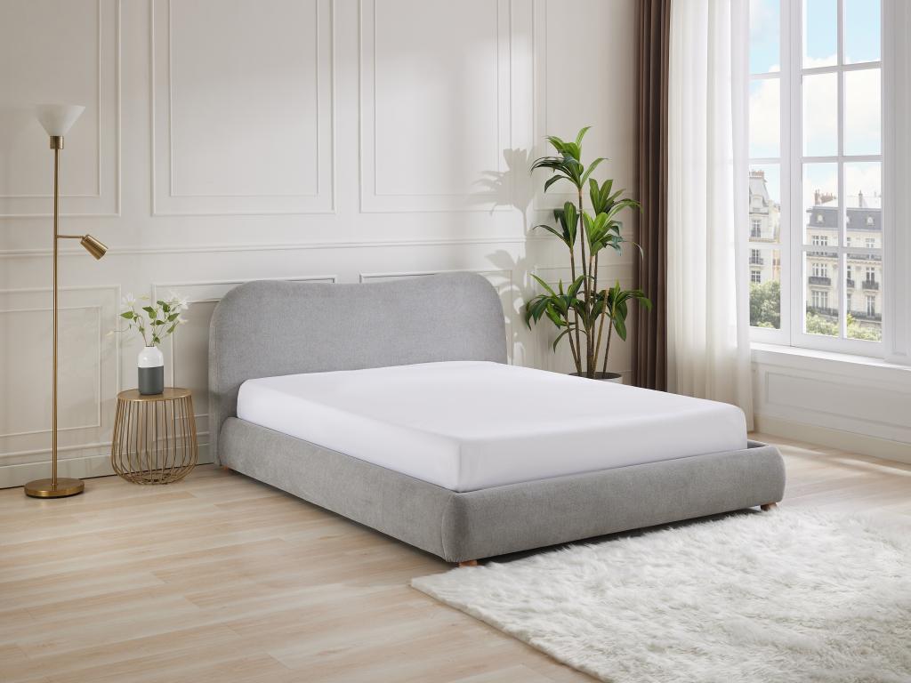 Struttura letto in tessuto grigio, 140 x 190 cm