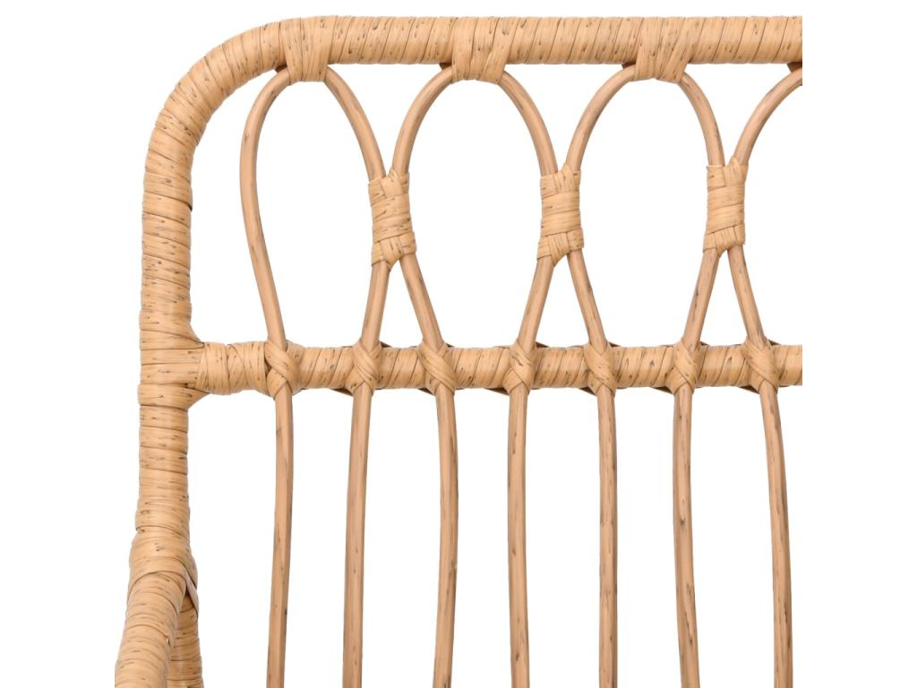 Set di mobili da esterno in vimini intrecciato in resina marrone