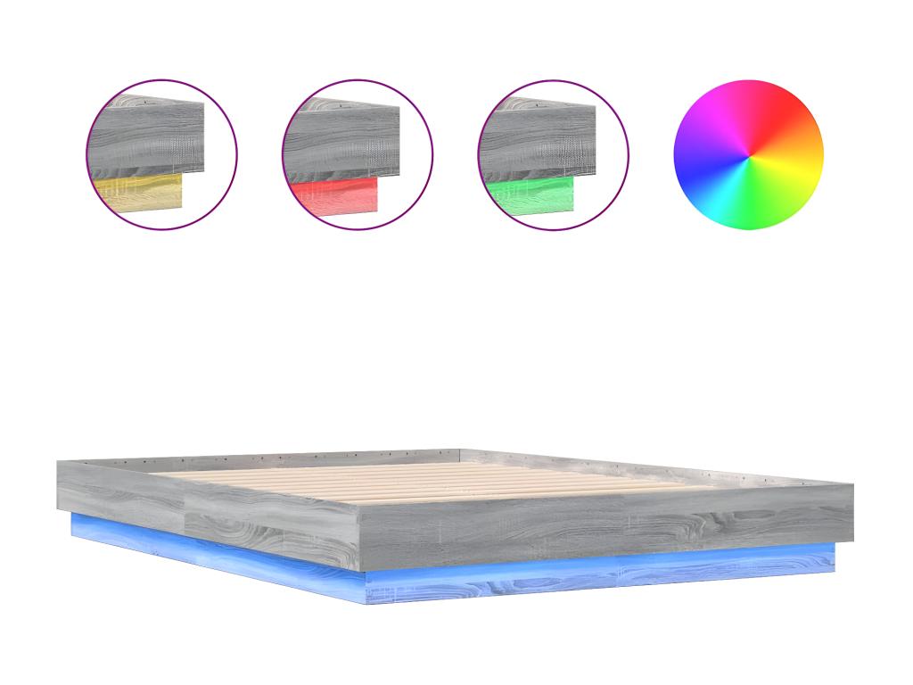 Struttura letto grigia con materasso, 160 x 200 cm
