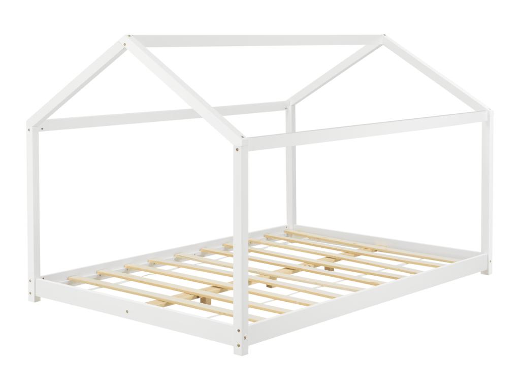 Struttura letto bianca con materasso, 140 x 200 cm