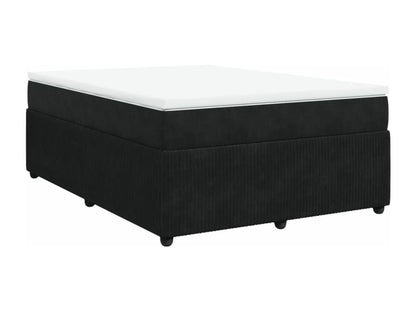 Struttura letto in velluto nero con materasso, 160 x 200 cm