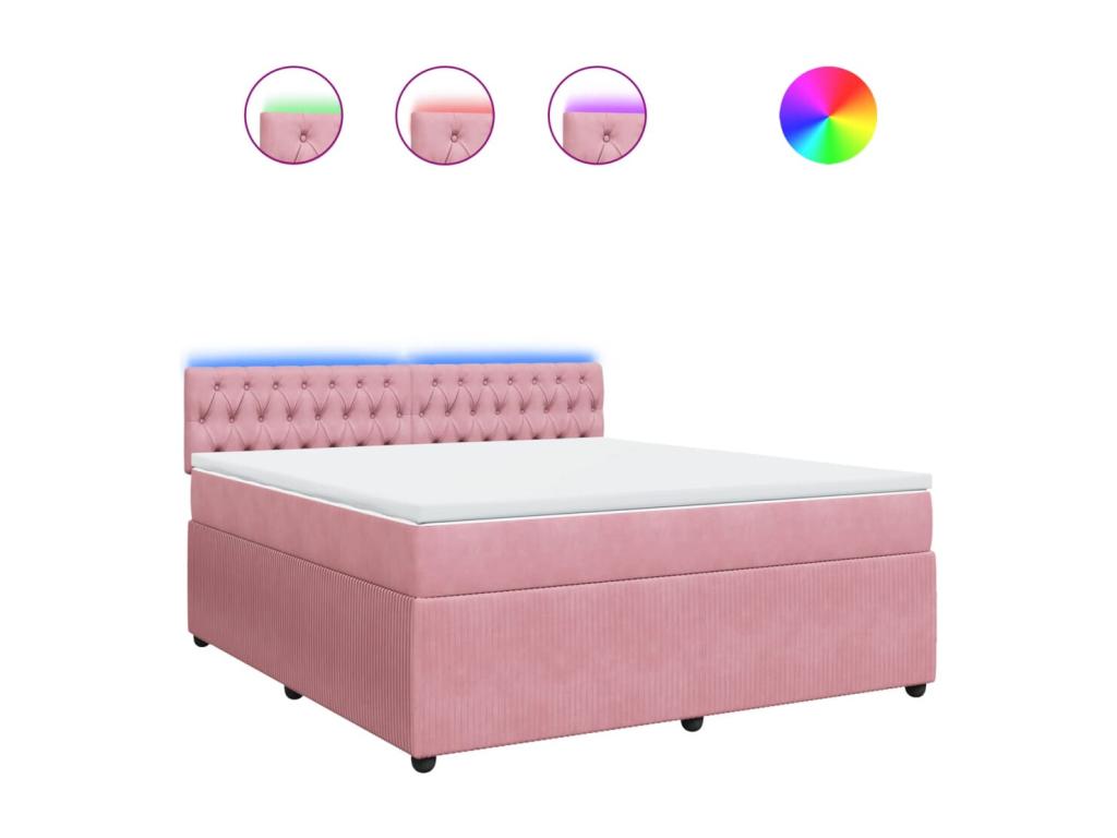 Struttura letto in velluto con materasso, 180 x 200 cm