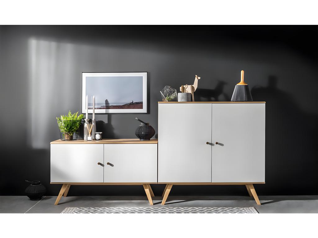 Credenza bianca a 2 ante