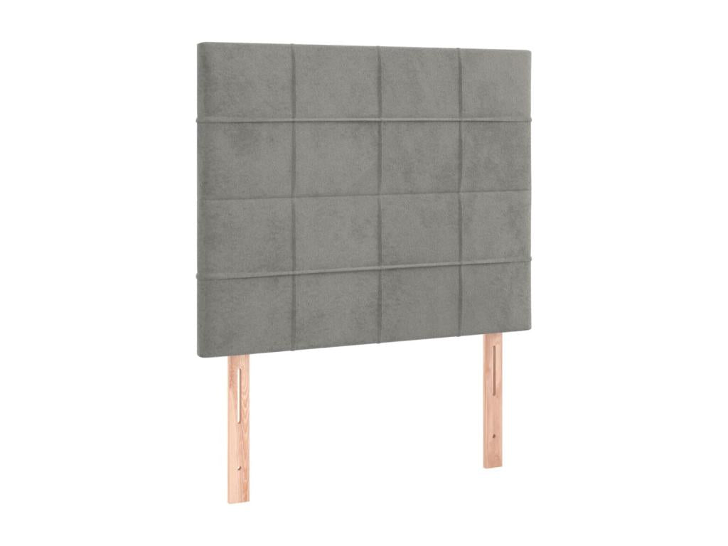 Struttura letto in velluto grigio, 80 x 5 x 78 cm