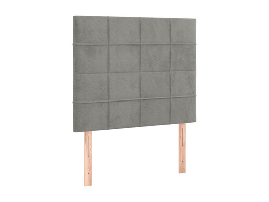 Struttura letto in velluto grigio, 80 x 5 x 78 cm