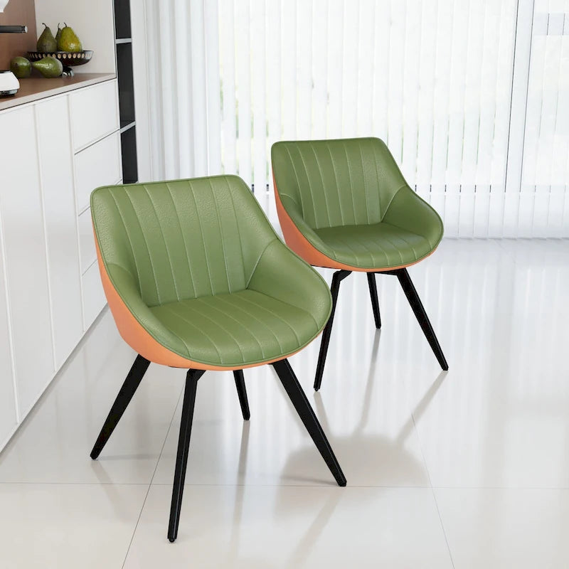 Set di 2 sedie da pranzo con gambe in metallo