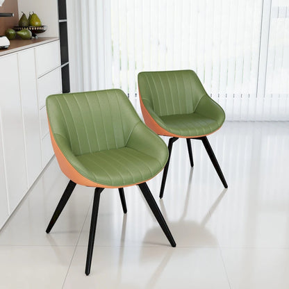 Set di 2 sedie da pranzo con gambe in metallo