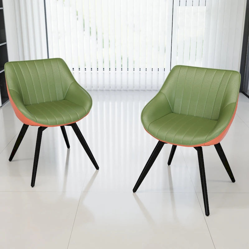 Set di 2 sedie da pranzo con gambe in metallo