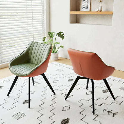 Set di 2 sedie da pranzo con gambe in metallo