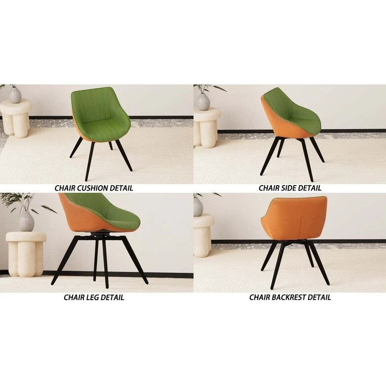 Set di 2 sedie da pranzo con gambe in metallo