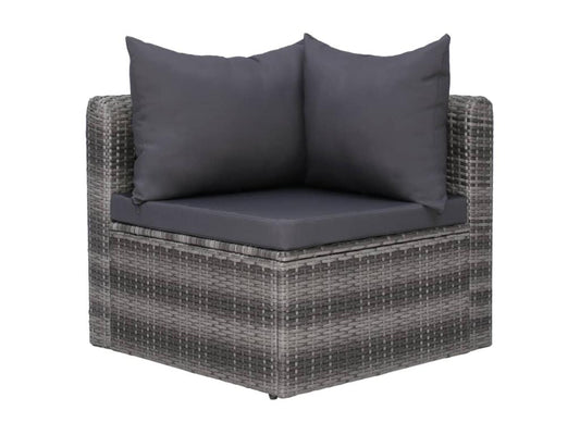 Set di mobili da esterno in vimini intrecciato in resina grigia