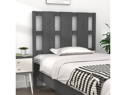 Struttura letto in legno massello grigio, 105,5 x 4 x 100 cm