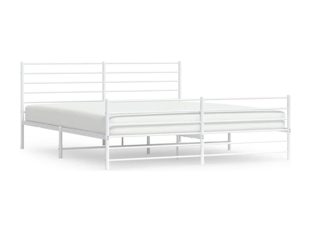 Struttura letto in metallo bianco, 193 x 203 cm