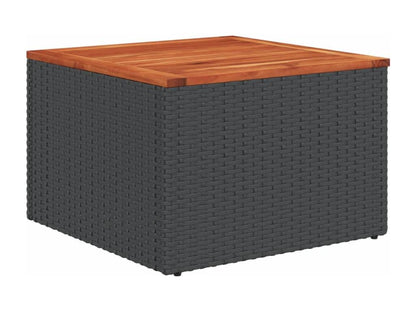 Set di mobili da esterno in vimini intrecciato in resina nera