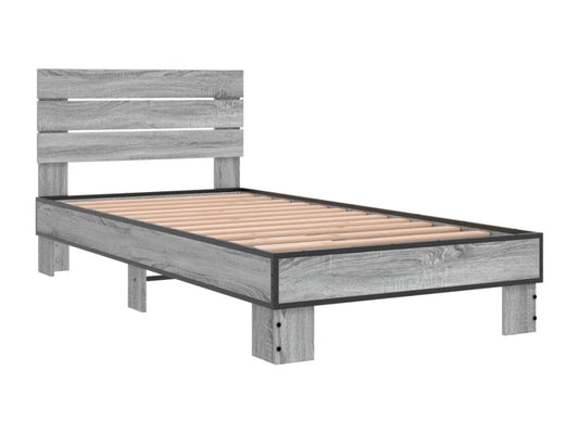 Struttura letto in legno ingegnerizzato grigio, 90 x 190 cm