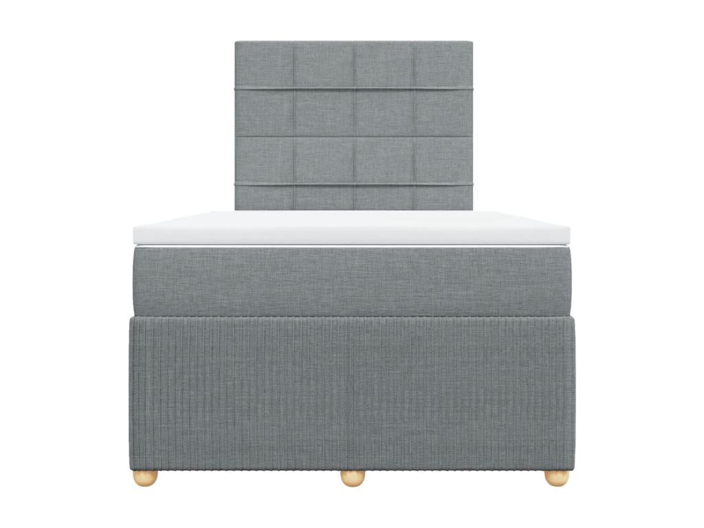 Struttura letto in tessuto grigio con materasso, 120 x 190 cm