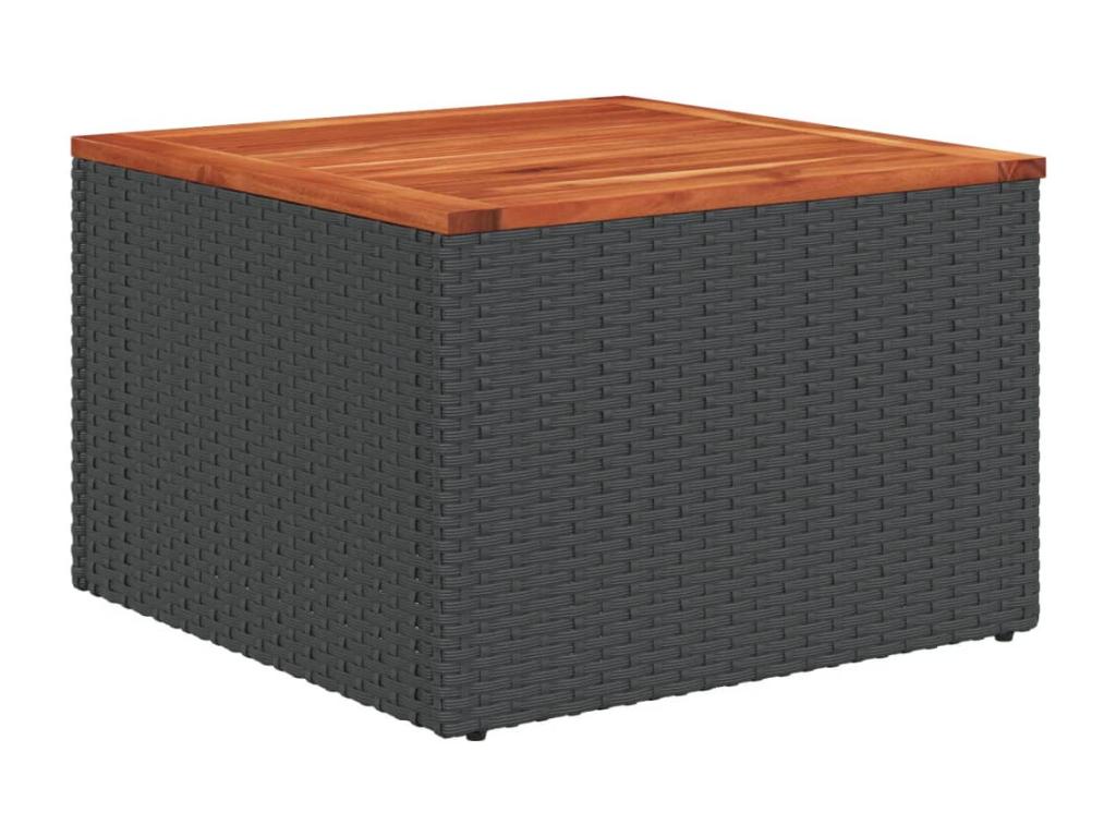 Set di mobili da esterno in vimini intrecciato in resina nera