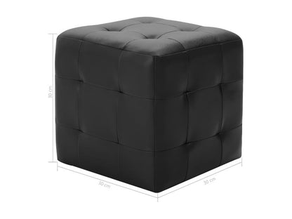 Pouf in similpelle nera, 30 x 30 x 30 cm