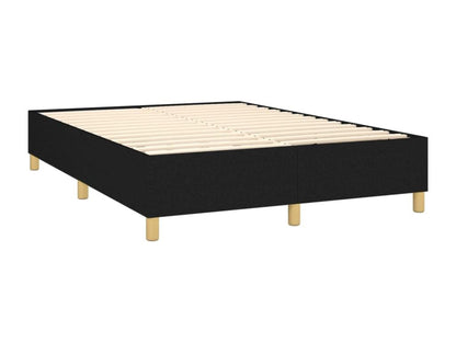 Struttura letto in tessuto nero con materasso, 140 x 190 cm