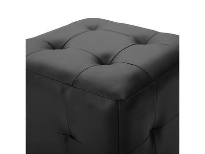 Pouf in similpelle nera, 30 x 30 x 30 cm
