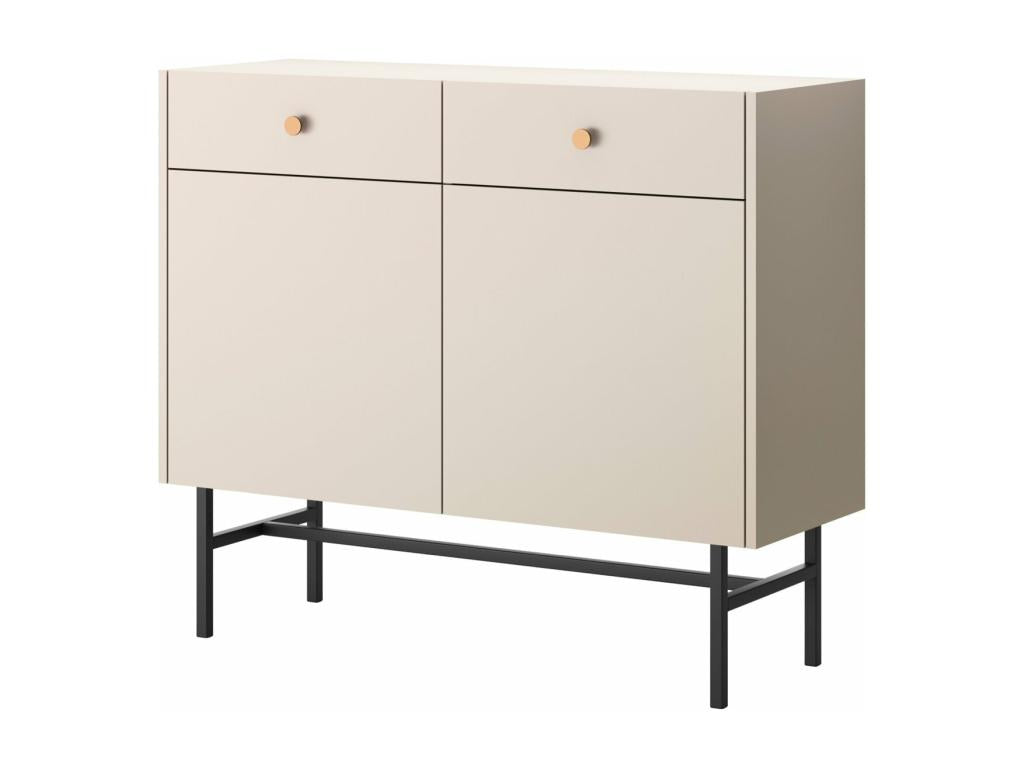 Credenza beige a 2 ante e 2 cassetti