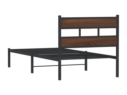 Struttura letto marrone con materasso, 90 x 200 cm