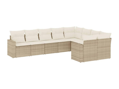 Set di mobili da esterno in vimini intrecciato in resina beige