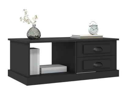 Tavolino da caffè in legno ingegnerizzato nero, 90 x 50 x 35 cm