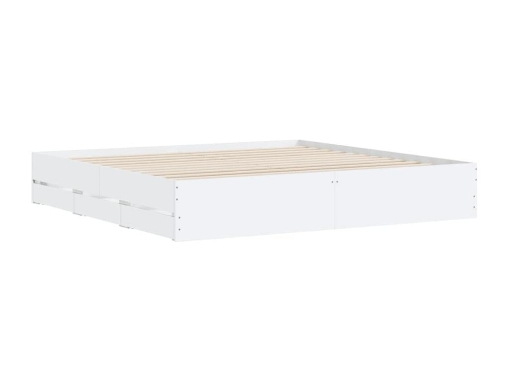 Struttura letto in legno ingegnerizzato bianco, 160 x 200 cm