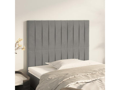 Struttura letto in velluto grigio, 80 x 5 x 78 cm