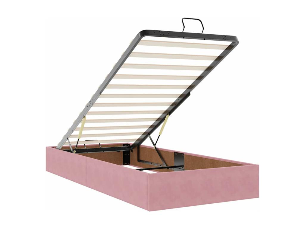 Struttura letto in velluto con materasso, 200 x 200 cm