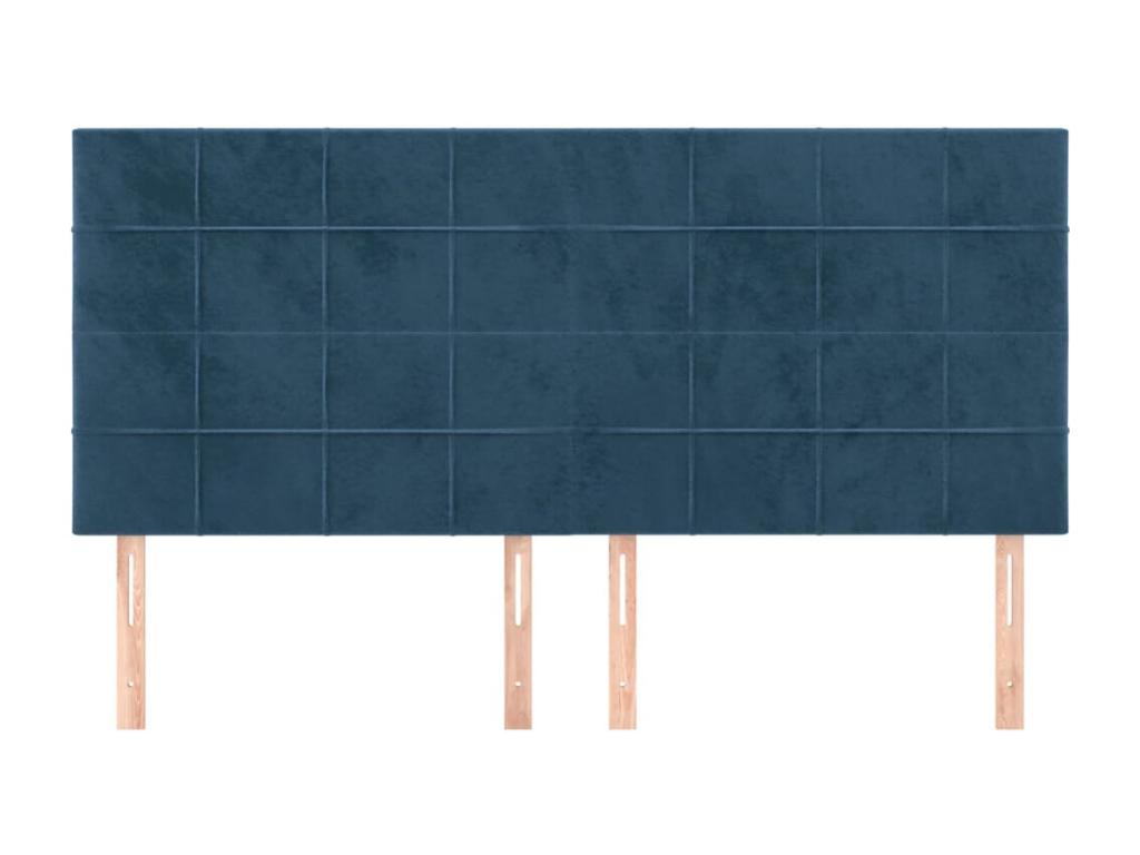 Struttura letto in velluto blu, 80 x 5 x 78 cm