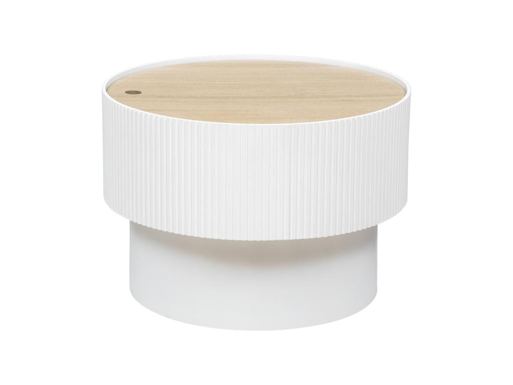 Tavolino da caffè bianco con contenitore